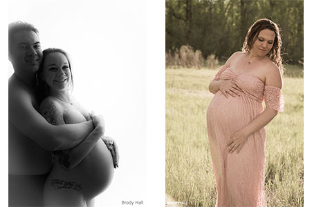 Maternity photos of two women
