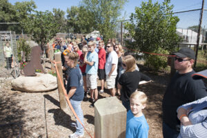 A tour group listening to the guide as move through serenity springs wildlife refuge.